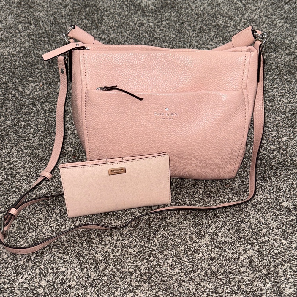 Kate Spade Blush Crossbody Bag and Wallet